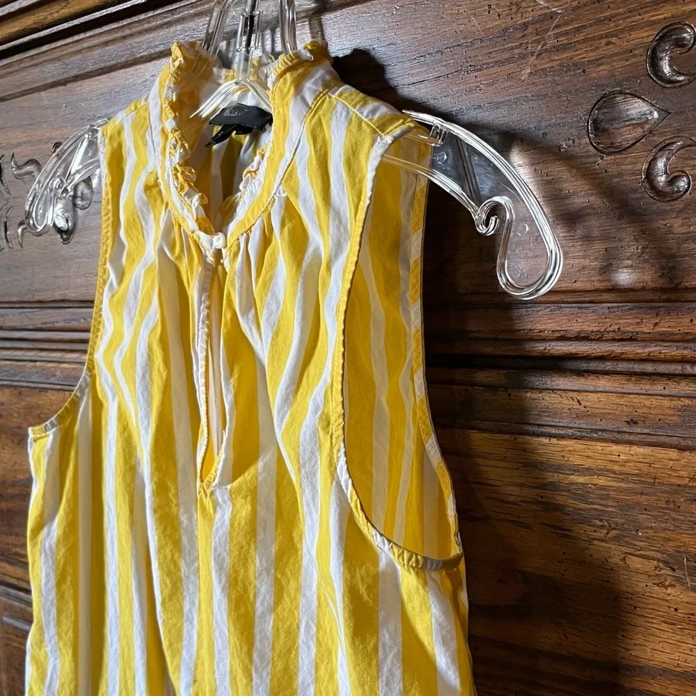 J. Crew Yellow Striped Sleeveless Top